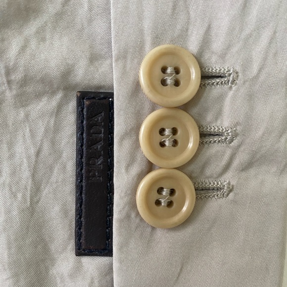 Prada unlined spring blazer size 50 in wrinkle style khaki - Picture 7 of 7